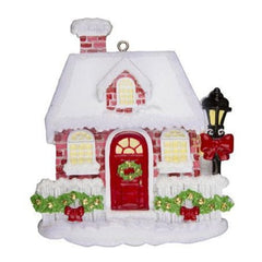 Personalized Red Brick Bungalow Ornament