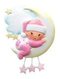 Sleeping Baby on Moon Personalized Christmas Ornament