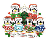 Family Wearing Ugly Sweater Personalized Christmas Ornament
