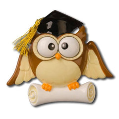 Owl Graduation Personalized Christmas Ornament