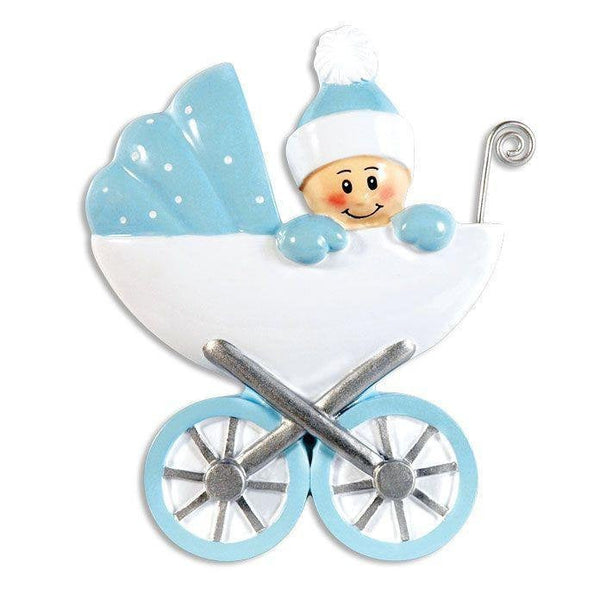 Baby in Carriage First Christmas Personalized Christmas Ornament