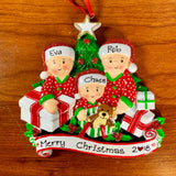 Family Opening Gift Boxes Personalized Christmas Ornament