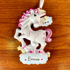 Unicorn Pink Christmas Ornament