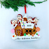 Christmas Family Living in Gingerbread House Personalized Ornament