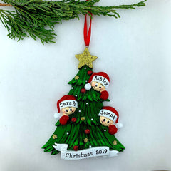 Family Members on Christmas Tree Personalized Ornament