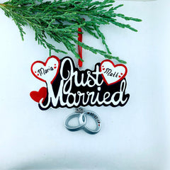 Just Married Personalized Ornament