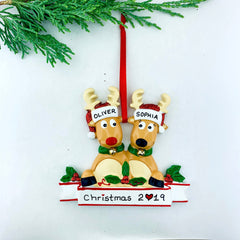 Reindeer Family Personalized Christmas Ornament