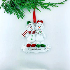 Snowman Family Personalized Christmas Ornament