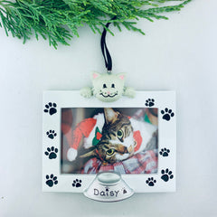 Cat Frame Personalized Christmas Ornament