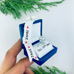 Personalized Engagement Ring Box Christmas Ornament