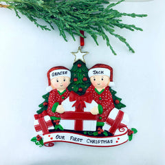 Family Opening Gift Boxes Personalized Christmas Ornament