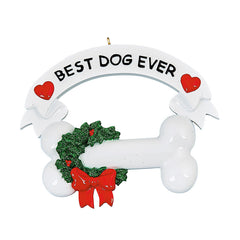Personalized Best Dog Ever Christmas Ornament