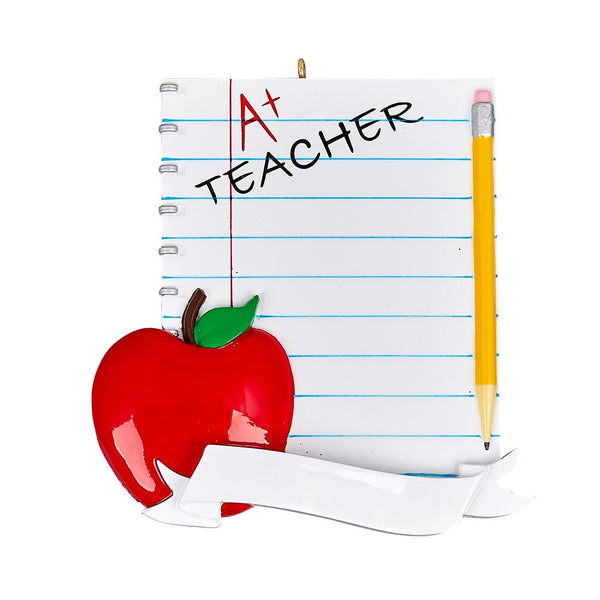 Teachers Notebook Personalized Ornament