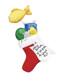 Personalized Cat Dog Stocking Christmas Ornament