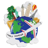 World Traveler Globe Personalized Christmas Ornament